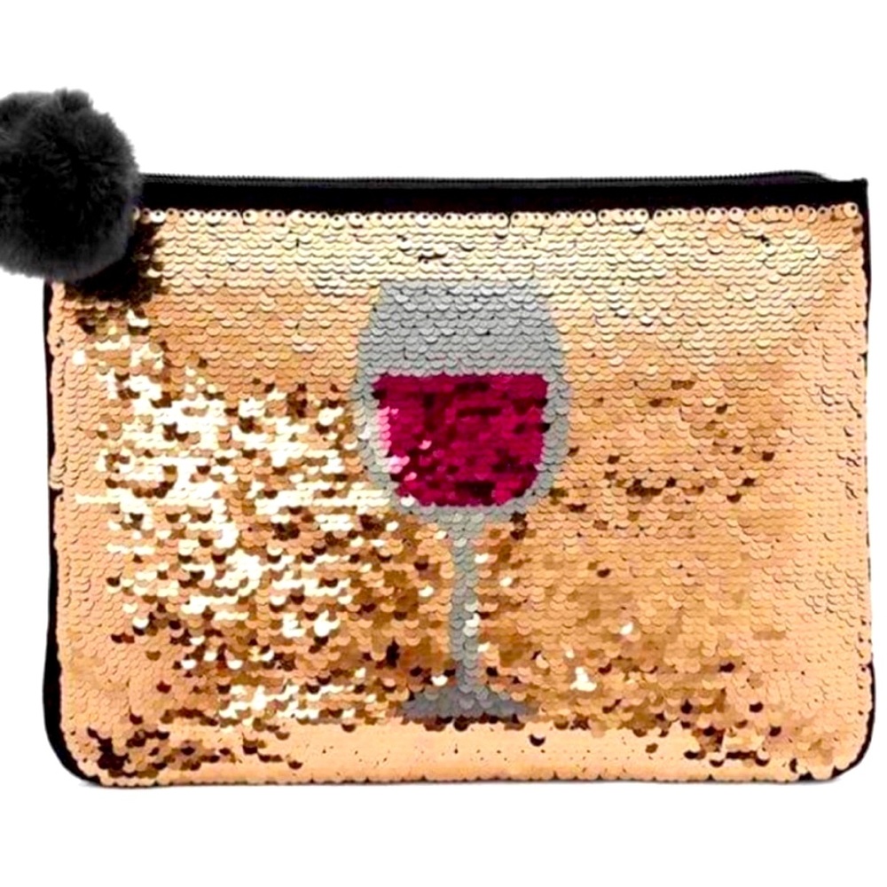 STELLA & DOT Sequin Wine Pouch / Clutch NWT